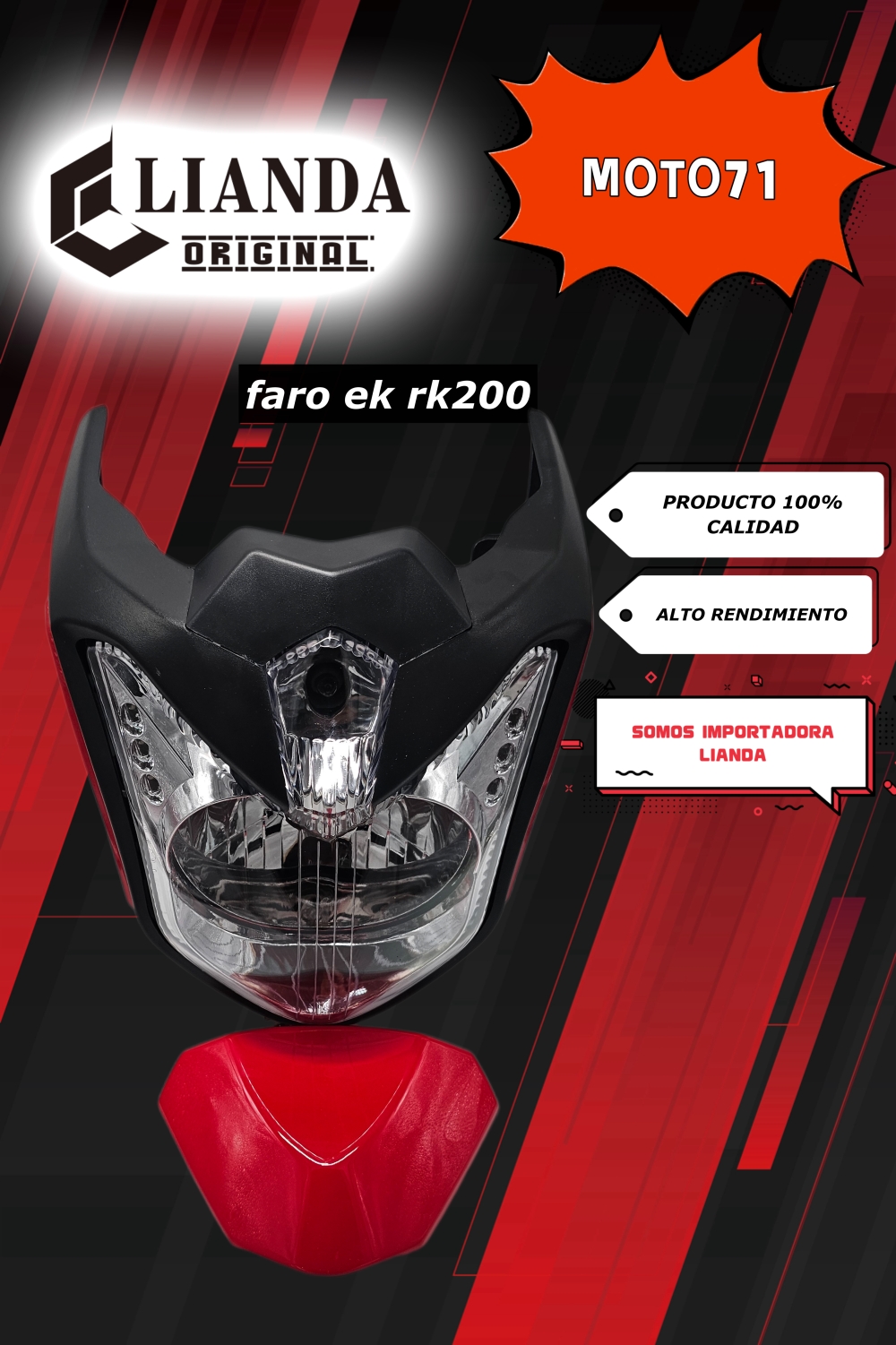 repuesto de moto MOTO71 — FARO-RK200