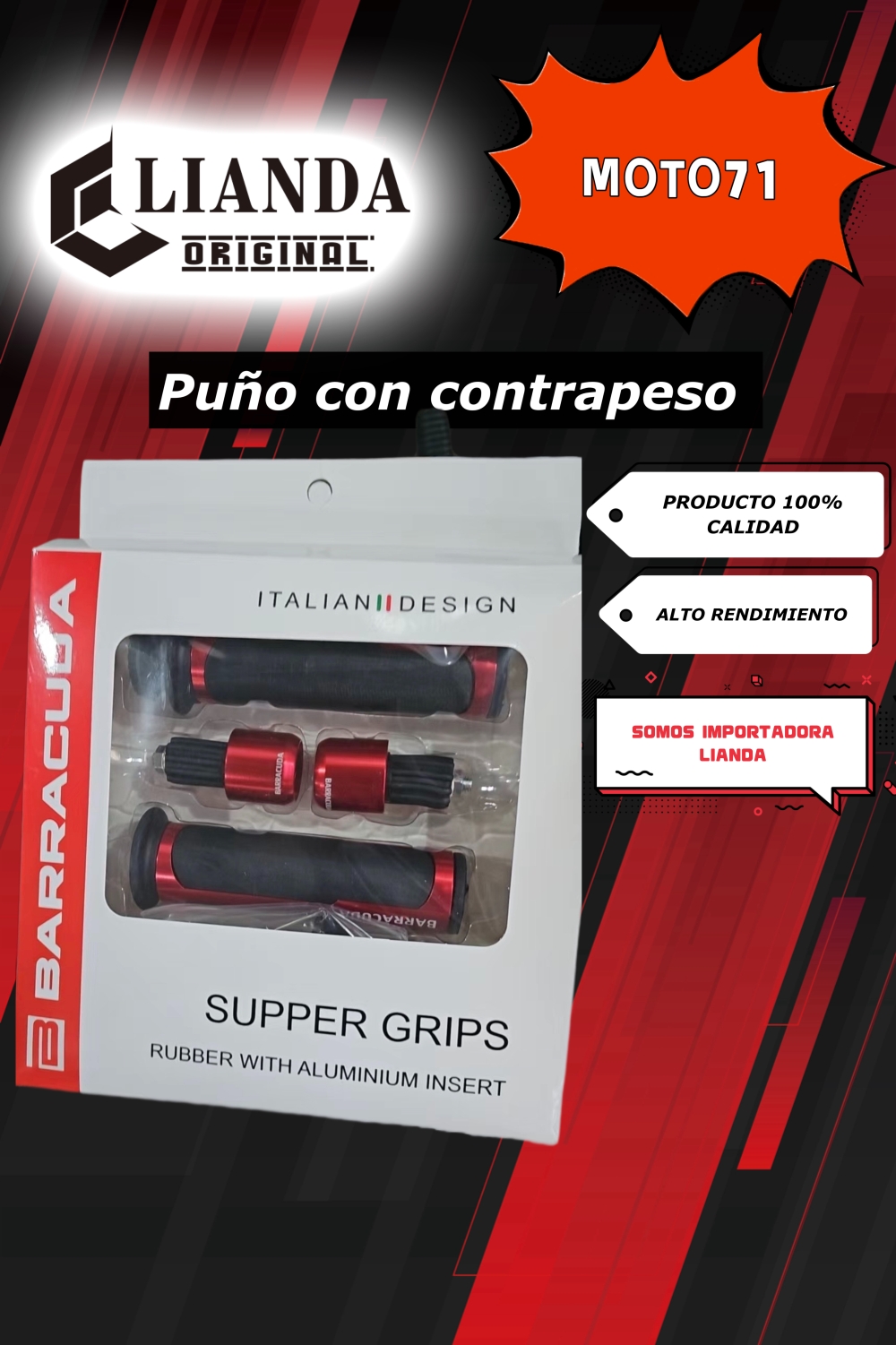 repuesto de moto MOTO71 — PUNO-UNIVERSAL-CON-CONTRAPESO-VERDE