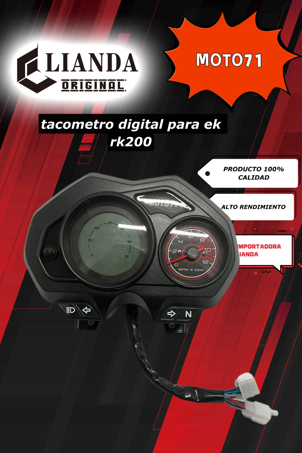 repuesto de moto MOTO71 — TACOMETRO-DIGITAL-PARA-EK-RK200CC