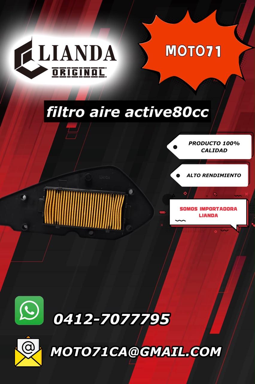 repuesto de moto MOTO71 — filtro aire acrive