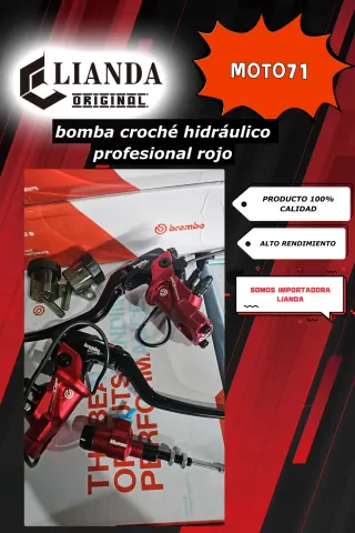 repuesto de moto MOTO71 — BOMBA-CROCHE-HIDRAULICO-ROJO-PROFESIONALBOMBA-Y-BOMBIN